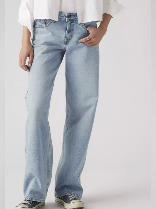 Levi's Denim - Levi’s Premium Low Loose Jeans Women’s 32 Light Wash Baggy Wide Leg Denim